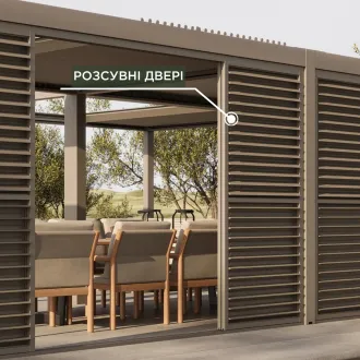 Альтанка Luxe 3,6x3 м, дах open/close (механічний), camel sand — фото 10