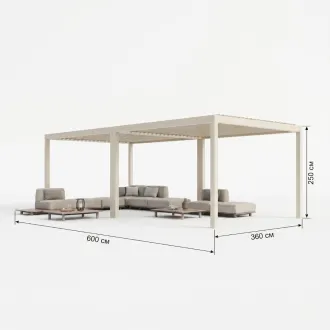 Беседка Luxe 3,6x6 м, крыша open/close (механическая), camel sand — фото 13