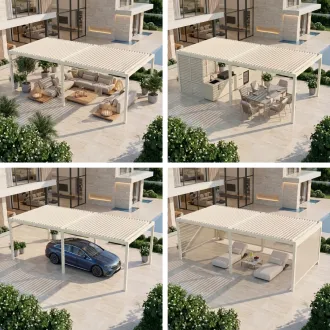 Беседка Luxe 3,6x6 м, крыша open/close (механическая), camel sand — фото 11