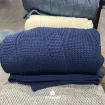 Плед в'язаний Хвиля синій 150x180 см