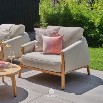 Крісло Bellano lounge chair Natural new teak, natural gravel — фото 2