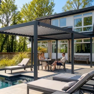 Альтанка Rota 3 - 3.6х7.2 м, дах open/close (механічний), антрацит
