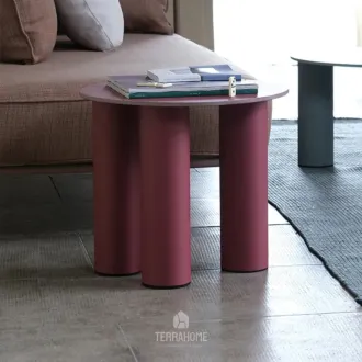 Журнальный столик HYPPO Ø50 H.46 3 LEGS ,PAINTED RED CARMINE WITH RED CARMINE HPL TOP