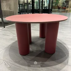 Журнальний столик HYPPO TABLE Ø70 H.37 4 LEGS ,PAINTED RED CARMINE WITH RED CARMINE HPL TOP