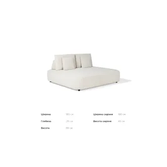 Ліжко-шезлонг Blocchi daybed White grey boucle — фото 7