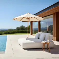 Ліжко-шезлонг Blocchi daybed White grey boucle