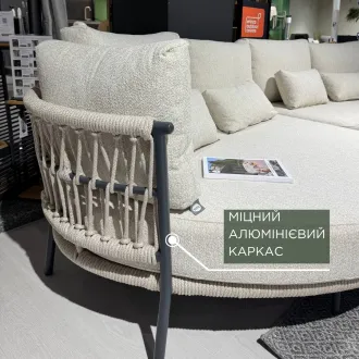Кутовий лаунж Лівий Bardi Matt royal grey, Camel sand, Beachy bouclé — фото 4