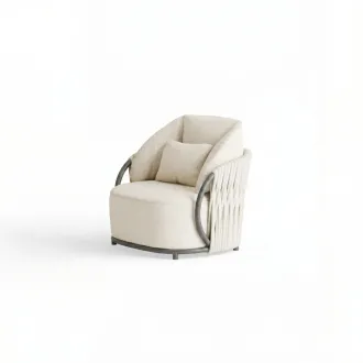 Кресло Vivaro lounge, Matt royal grey, Misty rope, Beachy bouclé — фото 2