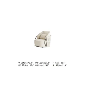 Кресло Vivaro lounge, Matt royal grey, Misty rope, Beachy bouclé — фото 3