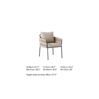Стілець Fiavè dining, Matt royal grey, Misty rope, Beachy bouclé — фото 8