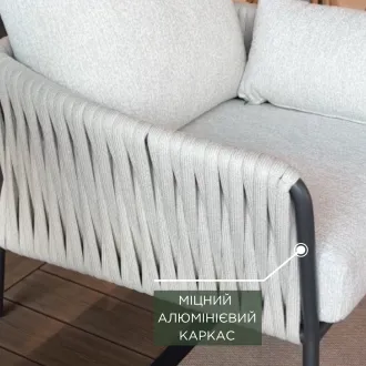 Лаунж-комплект Fiavè 2,5-місний диван + 2 крісла, Matt royal grey — фото 4