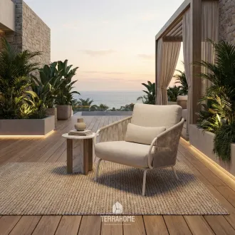 Крісло Dolce lounge, Camel sand, Natural gravel, fisb