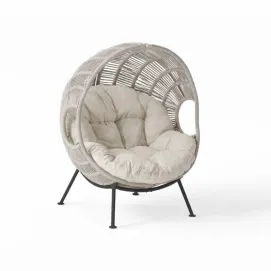 Кресло Nuna egg, Matt royal grey, Camel sand, Beachy bouclé — фото 2