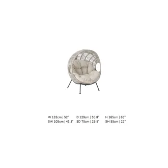 Крісло Nuna egg, Matt royal grey, Camel sand, Beachy bouclé — фото 3