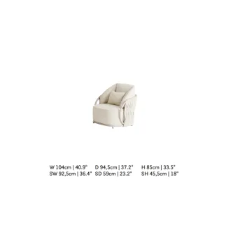 Крісло Vivaro lounge, Camel sand, Misty rope, Beachy bouclé — фото 7