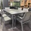 Обідній комплект стіл Diamond 160 см, срібло, Marble grey + 6 стільців Rasmus, срібло, сірий — фото 2