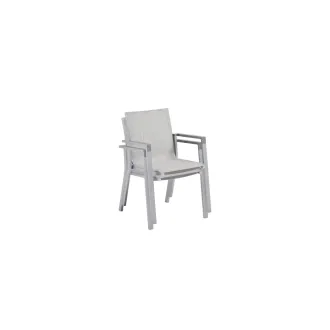 Обідній комплект стіл Diamond 160 см, срібло, Marble grey + 6 стільців Rasmus, срібло, сірий — фото 4