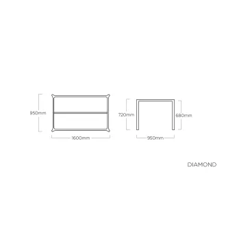 Обідній комплект стіл Diamond 160 см, срібло, Marble grey + 6 стільців Rasmus, срібло, сірий — фото 9
