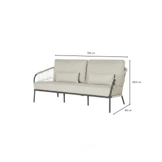 Диван Nappa 2,5-местный, Matt royal grey, Camel sand, Natural gravel, knotweave — фото 10