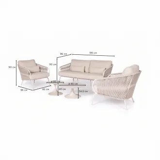Лаунж-комплект Dolce 2,5-местный диван + 2 кресла + кофейные столики Nova, Camel Sand — фото 16