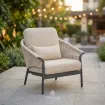 Крісло Santorini lounge, Matt royal grey, Camel sand, natural mixed weave