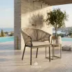 Стілець Santorini dining, Matt royal grey, Camel sand, natural mixed weave