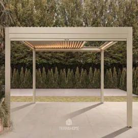 Альтанка Luxe 3,6x4 м, електричний розсувний дах + LED, бежевий — фото 2