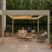 Беседка Luxe 3,6x4 м, электрическая раздвижная крыша + LED, бежевый