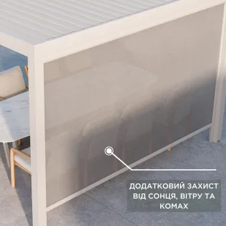 Беседка Luxe 3,6x4 м, электрическая раздвижная крыша + LED, бежевый — фото 12