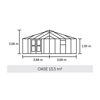 Теплиця Oase, 13,5 м², антрацит, загартоване скло 3 мм — фото 7