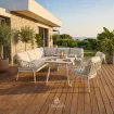Лаунж-комплект угловой диван Natal Lounge Dining White Right + 2 стула + стол