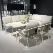 Лаунж-комплект угловой диван Natal Lounge Dining White Right + 2 стула + стол — фото 3