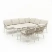 Лаунж-комплект угловой диван Natal Lounge Dining White Right + 2 стула + стол — фото 6