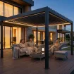 Беседка Positano 3х4 м, крыша open/close (механическая) + LED, антрацит