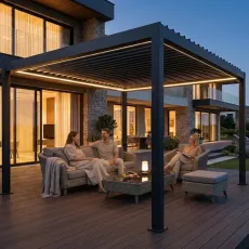 Альтанка Positano 3х4 м, дах open/close (механічний) + LED, антрацит