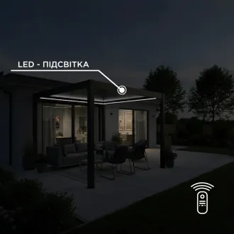 Беседка Positano 3х4 м, крыша open/close (механическая) + LED, антрацит — фото 4