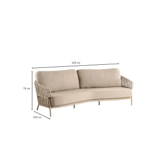 Диван Nuri Lounge 3-місний, з вигином, Champagne, Navajo White — фото 8