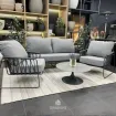 Лаунж-комплект Rivera 2-местный диван + 2 кресла, Charcoal + кофейный столик Nova Ø80x35 — фото 11