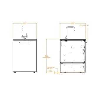 Модуль мийка CT 60 Sink (Handle Black Inox, Cabinet Colour Anthracite Grey, PDL) — фото 3