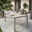 Вуличний стіл Cubic 160x95, silver/stone sand
