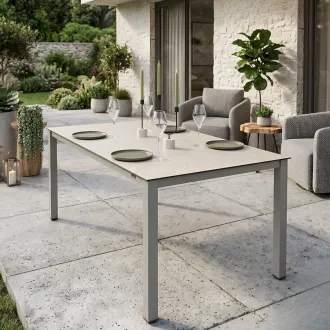 Вуличний стіл Cubic 160x95, silver/stone sand