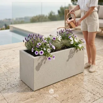 Горщик для квітів Grigio Box 90 with wheels - Antique White 90x40x40