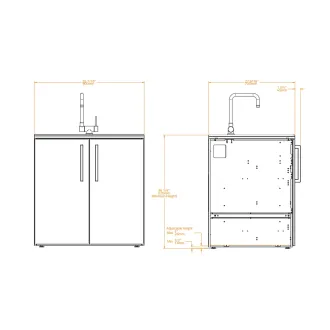 Модуль мийка CT 90 Sink (Handle Black Inox, Cabinet Colour Anthracite Grey, Iron Frost) — фото 3