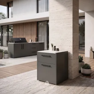 Модуль CT 60 Trash Drawers (Handle Inox, Cabinet Colour Anthracite Grey, Iron Frost)