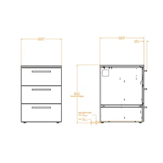 Модуль з шухлядами CT 60 Drawers (Handle Black Inox, Cabinet Colour Anthracite Grey, IF) — фото 3
