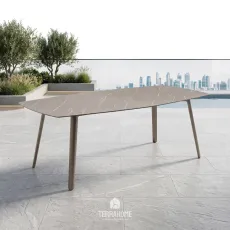 Стол Squid 300х130 HEXAGONAL, Dove grey, Piasentina stone effect