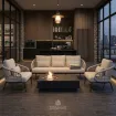 Стіл з каміном METROPOLIS Bioethanol Slate Black