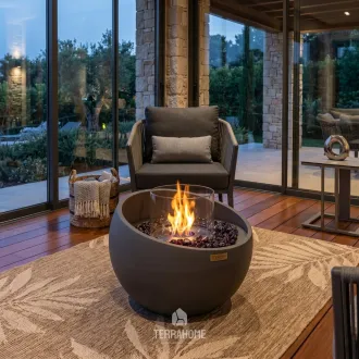 Стіл з каміном FIRENZE Bioethanol Slate Black
