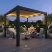 Альтанка Villa 3х3 м, дах open/close (електричний) + LED (тепле світло), антрацит
