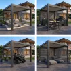 Альтанка Villa 3х3 м, дах open/close (електричний) + LED (тепле світло), антрацит — фото 9